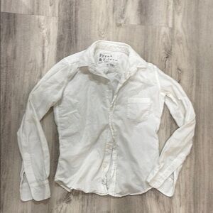 Frank & Eileen White Casual Button Down Shirt berry corduroy XXs